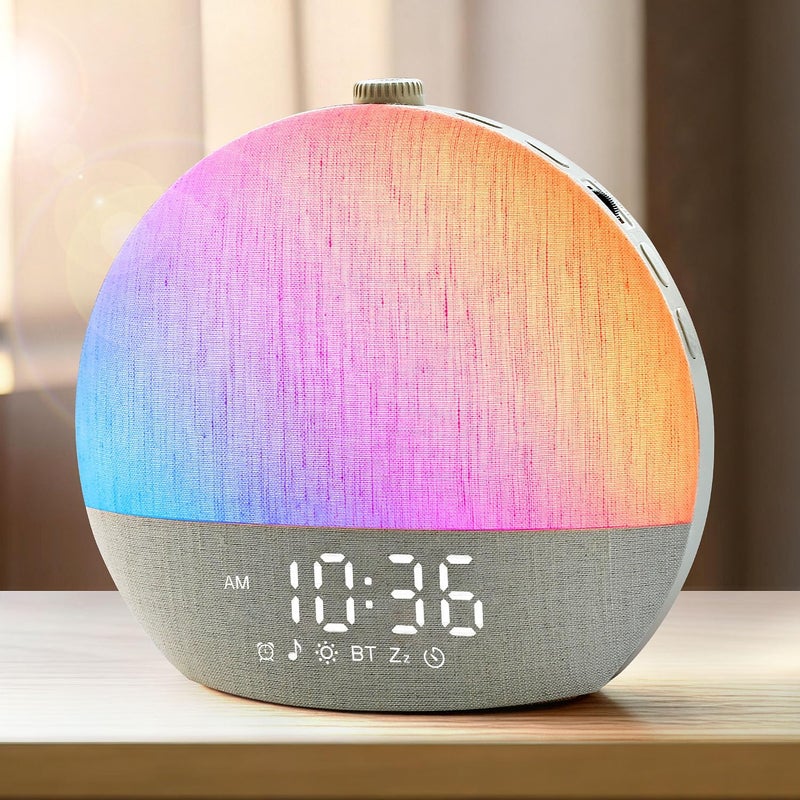 Zelaclock Sunrise Alarm Clock, White Noise Sound Machine, Sunlight Alarm Clocks for Bedrooms, 9 Natural Wake Up RGB Night Light, 30 Soothing Sounds for Heavy Sleepers, Baby, Kids, Adults - Image 1